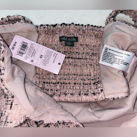 Wild Fable Coquette Preppy Pink Black Crop Top Size XS - XL NWT - Picture 5 of 7